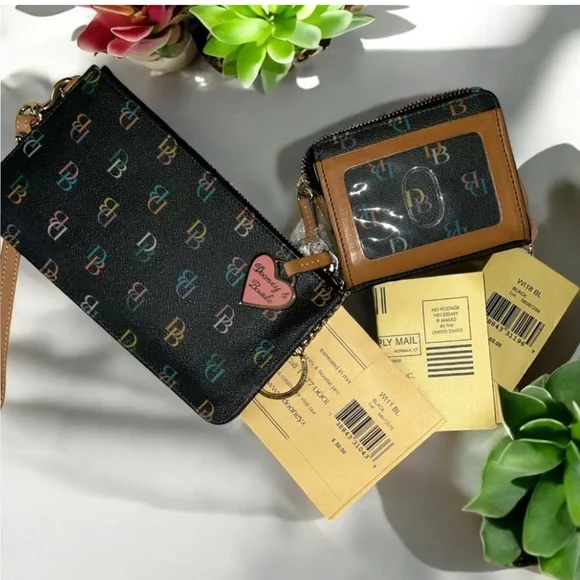 Dooney & Bourke Black Wristlet with Multicolor Logo - Picture 6 of 6